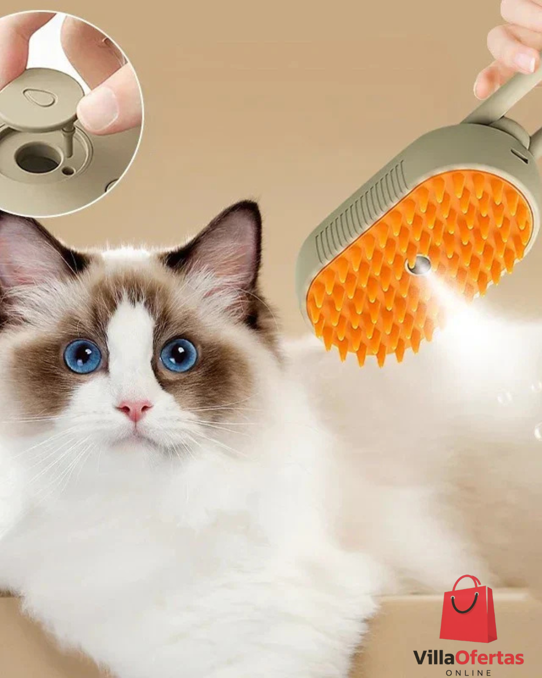 cepillo de vapor 3 en 1 para tus mascotas
